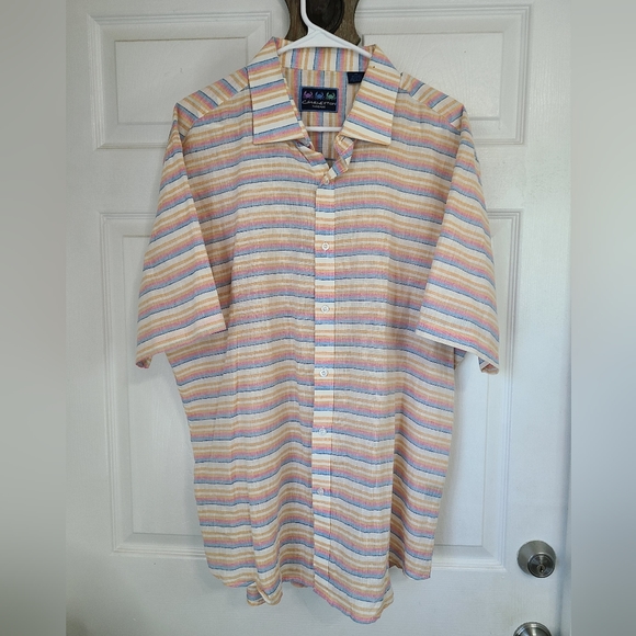 (656) Charleston Threads Men's Casual Linen Short Sleeve Button Down Shirt, XL - Picture 5 of 15